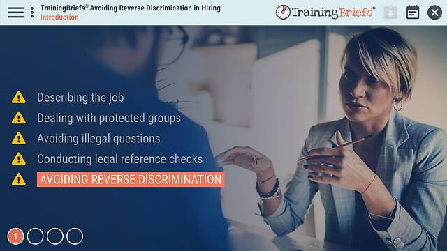 TrainingBriefs® Avoiding Reverse Discrimination in Hiring