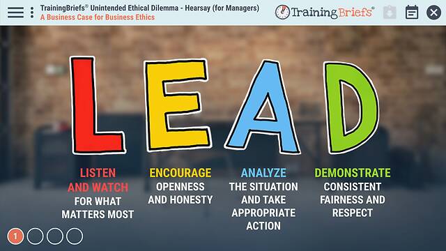 TrainingBriefs® Unintended Ethical Dilemma - Hearsay (Managers)