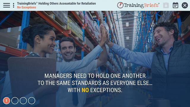 TrainingBriefs® Holding Others Accountable for Retaliation
